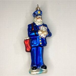 Christopher Radko RAIN OR SHINE Glass Mail Man Postman Christmas Ornament